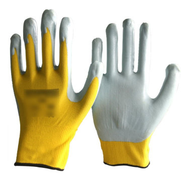 NMSAFETY cheapest factory price yellow Nitrile gloves in China EN 388